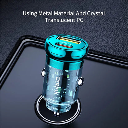 XUNDD XDCH-079 Car Charger Pull Tab PD 30W + QC3.0 Cigarette Lighter Adapter with Indicator Light