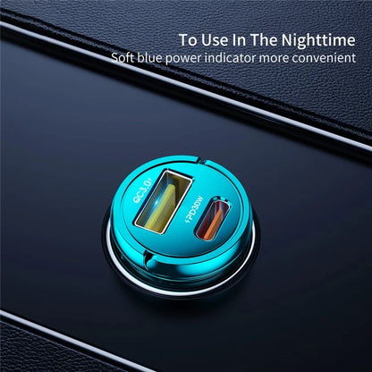 XUNDD XDCH-079 Car Charger Pull Tab PD 30W + QC3.0 Cigarette Lighter Adapter with Indicator Light