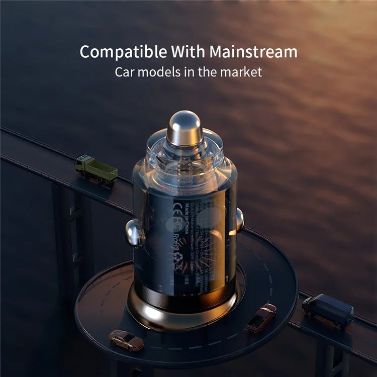 XUNDD XDCH-079 Car Charger Pull Tab PD 30W + QC3.0 Cigarette Lighter Adapter with Indicator Light