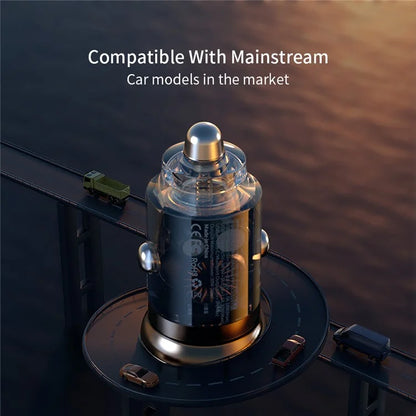 XUNDD XDCH-079 Car Charger Pull Tab PD 30W + QC3.0 Cigarette Lighter Adapter with Indicator Light