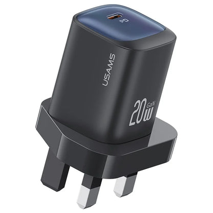 USAMS CC250 GaN Charger PD 3.0 Fast Charging 20W Wall Adapter, UK Plug