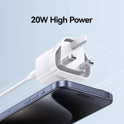 USAMS CC250 GaN Charger PD 3.0 Fast Charging 20W Wall Adapter, UK Plug