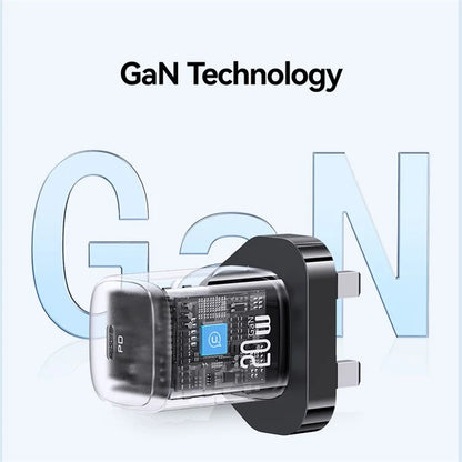 USAMS CC250 GaN Charger PD 3.0 Fast Charging 20W Wall Adapter, UK Plug