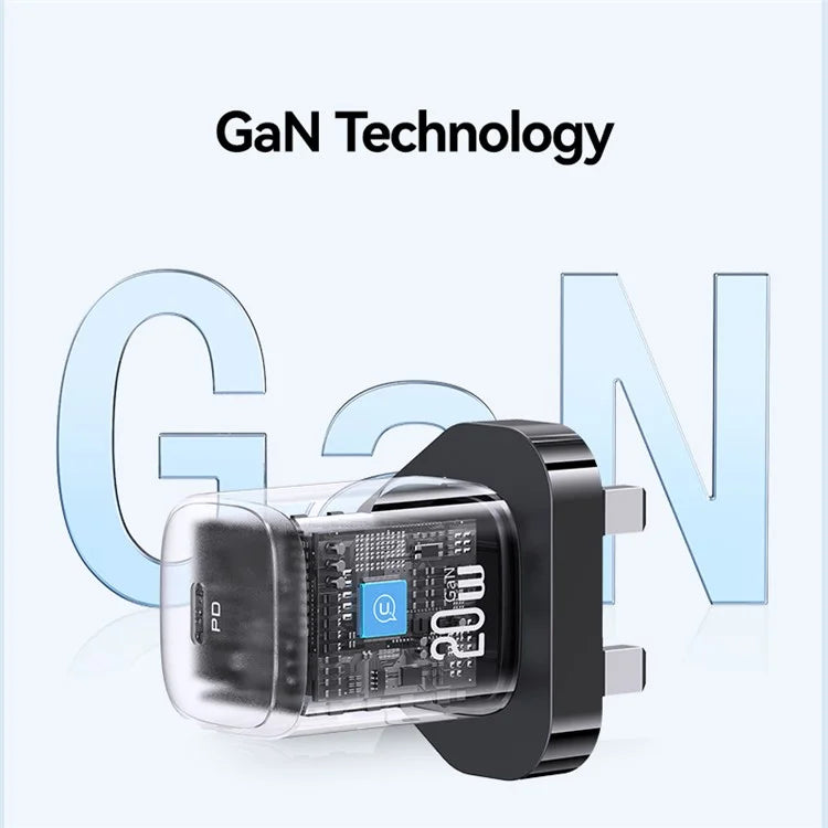 USAMS CC250 GaN Charger PD 3.0 Fast Charging 20W Wall Adapter, UK Plug