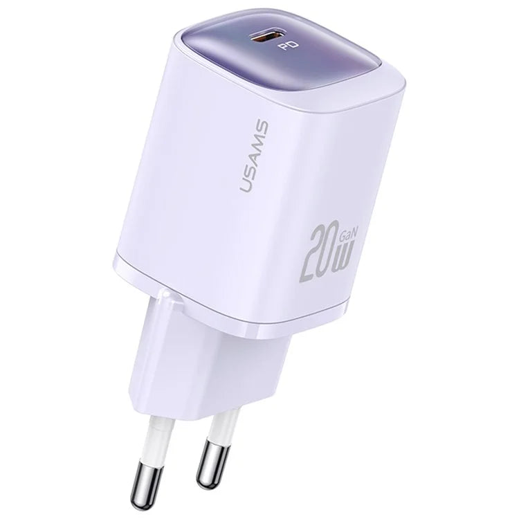 USAMS CC248 PD 20W GaN Charger Compact Design Fast Charging Adapter, EU Plug