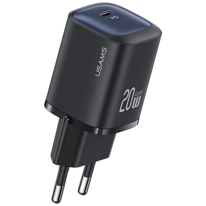 USAMS CC248 PD 20W GaN Charger Compact Design Fast Charging Adapter, EU Plug