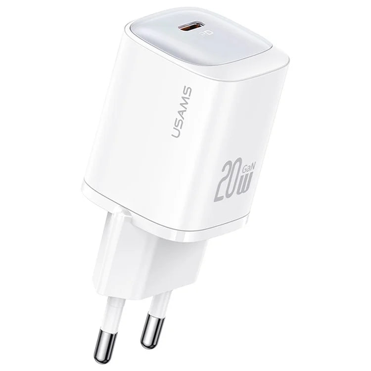 USAMS CC248 PD 20W GaN Charger Compact Design Fast Charging Adapter, EU Plug