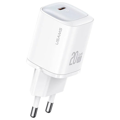 USAMS CC248 PD 20W GaN Charger Compact Design Fast Charging Adapter, EU Plug