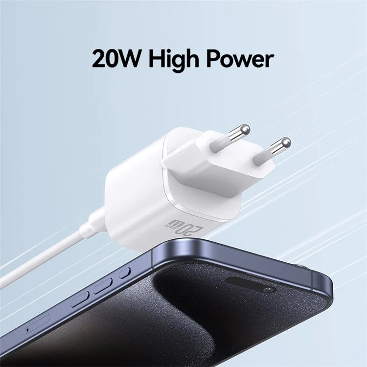 USAMS CC248 PD 20W GaN Charger Compact Design Fast Charging Adapter, EU Plug