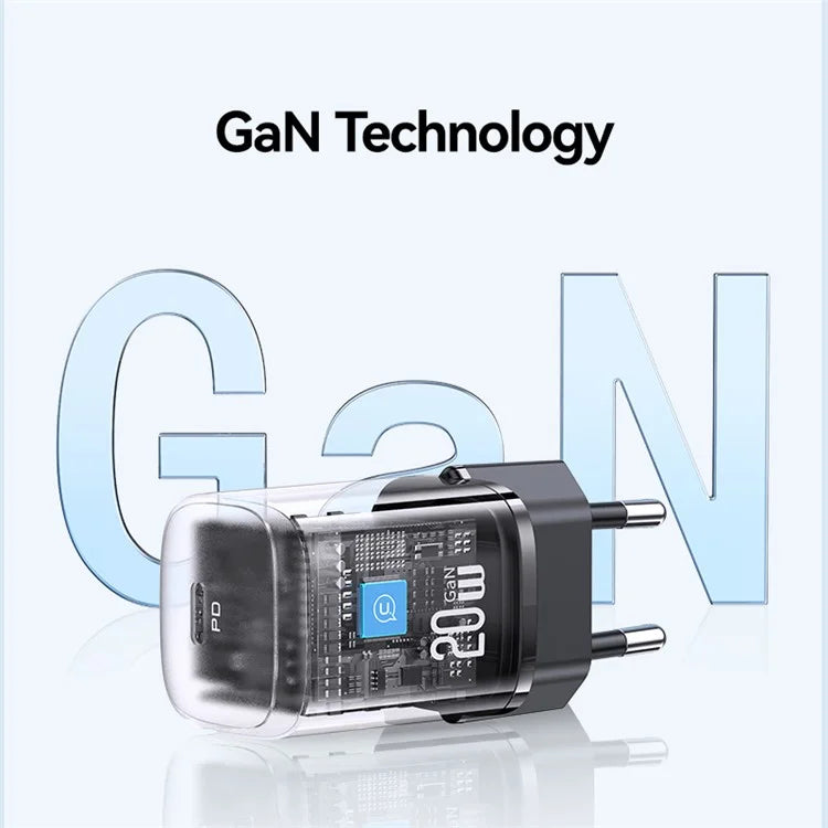 USAMS CC248 PD 20W GaN Charger Compact Design Fast Charging Adapter, EU Plug