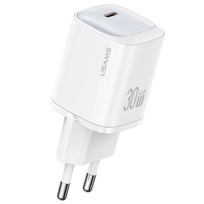 USAMS CC251 Fast GaN Charger PD 30W Ultra-Compact Power Delivery Wall Adapter, EU Plug