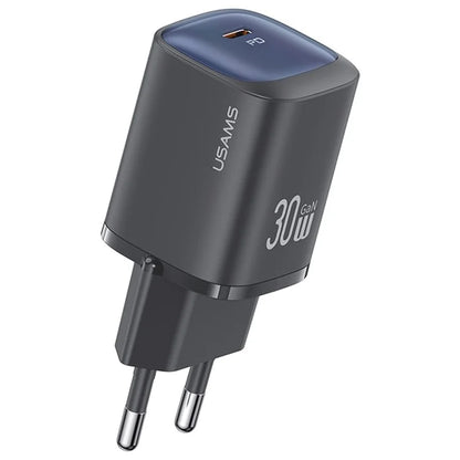 USAMS CC251 Fast GaN Charger PD 30W Ultra-Compact Power Delivery Wall Adapter, EU Plug