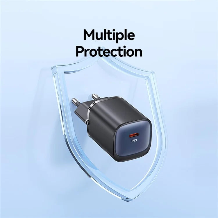 USAMS CC251 Fast GaN Charger PD 30W Ultra-Compact Power Delivery Wall Adapter, EU Plug