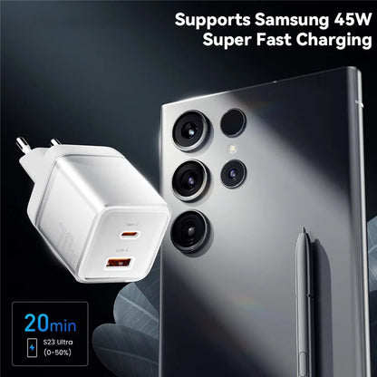 ESSAGER GaN 70W USB+Type-C Wall Charger Plug Charging Adapter