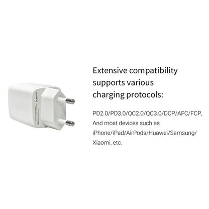 KZDOO PD 20W Wall Charger USB-C+USB-A Dual-Port Power Adapter Charger