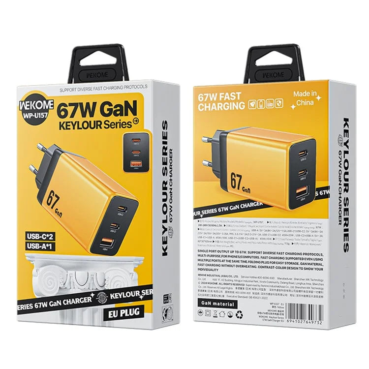 WEKOME WP-U157 67W GaN Charger Phone Fast Charging Adapter - EU Plug