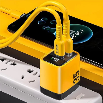 WEKOME WP-U25 35W GaN Charger Dual Port Fast Wall Charger Digital Display Adapter, UK Plug