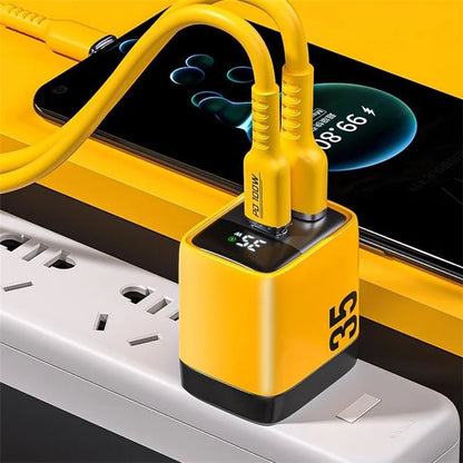WEKOME WP-U25 35W GaN Charger Dual Port Fast Wall Charger Digital Display Adapter, EU Plug