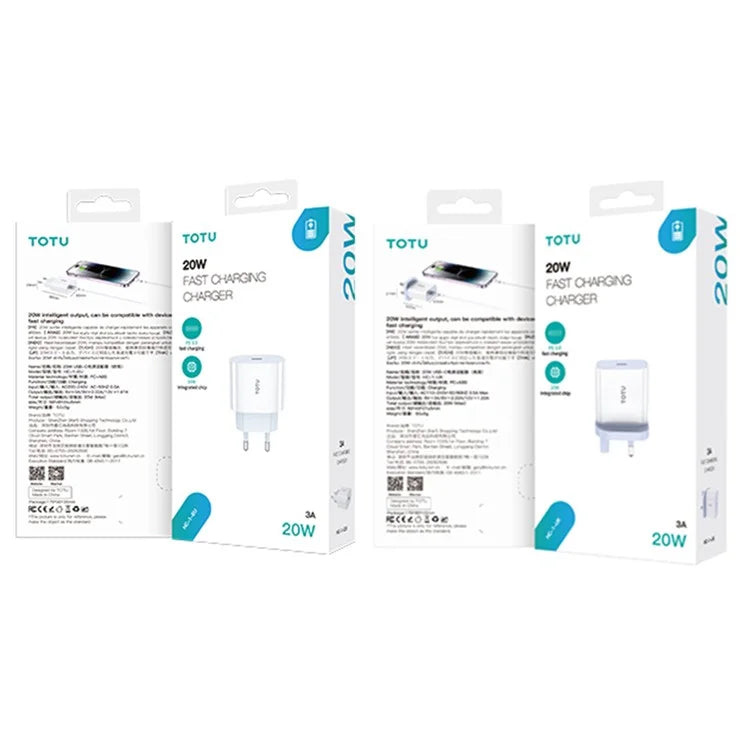 TOTU HC-1 20W Fast Charging Power Adapter Type-C Portable Wall Charger