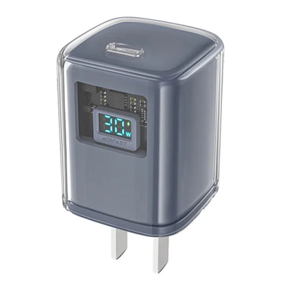 ACEFAST A5 Crystal Series PD 30W GaN Wall Charger Type-C Phone Fast Charge Adapter