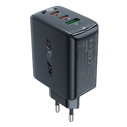 ACEFAST A41 PD 65W GaN Wall Charger 2 Type-C + 1 USB-A Phone Charging Adapter, EU Plug