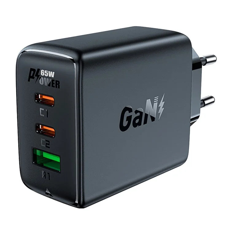 ACEFAST A41 PD 65W GaN Wall Charger 2 Type-C + 1 USB-A Phone Charging Adapter, EU Plug