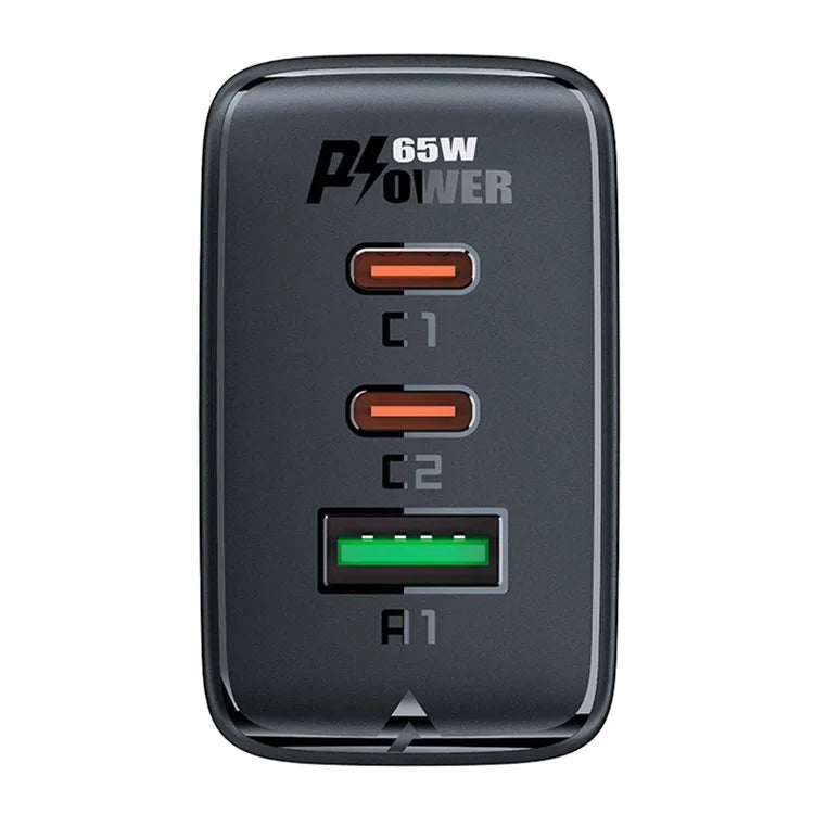 ACEFAST A41 PD 65W GaN Wall Charger 2 Type-C + 1 USB-A Phone Charging Adapter, EU Plug