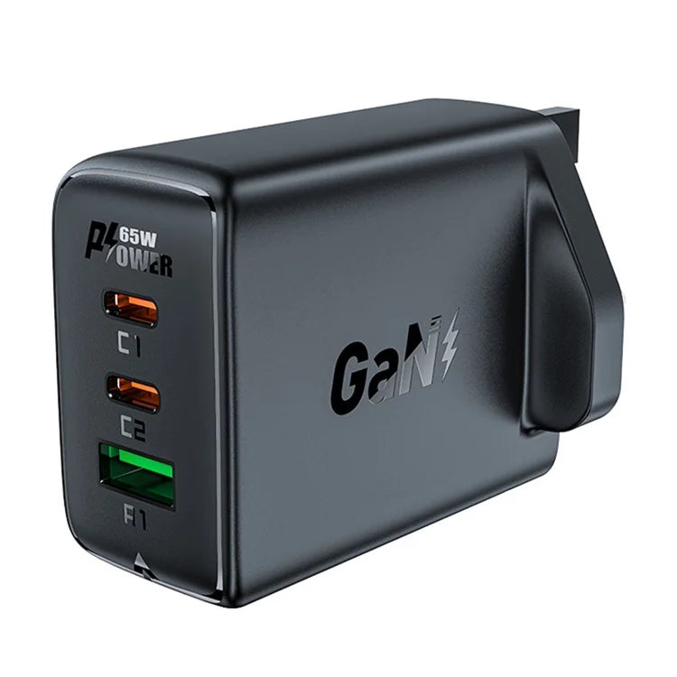 ACEFAST A44 PD 65W Wall Charger 2 Type-C + 1 USB-A GaN Phone Charging Adapter, UK Plug