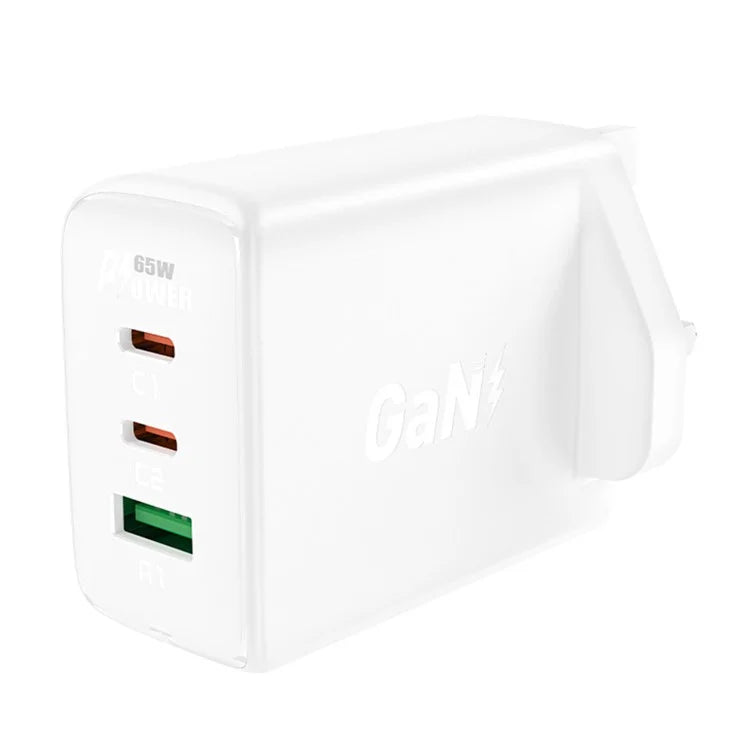 ACEFAST A44 PD 65W Wall Charger 2 Type-C + 1 USB-A GaN Phone Charging Adapter, UK Plug