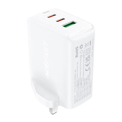 ACEFAST A44 PD 65W Wall Charger 2 Type-C + 1 USB-A GaN Phone Charging Adapter, UK Plug