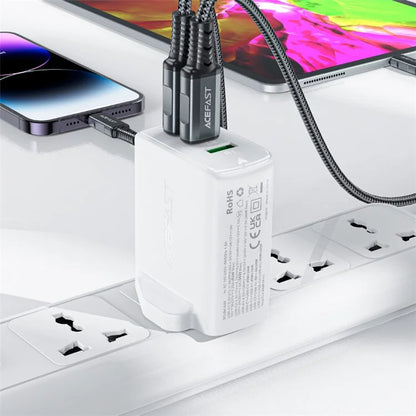 ACEFAST A44 PD 65W Wall Charger 2 Type-C + 1 USB-A GaN Phone Charging Adapter, UK Plug