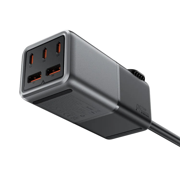 ACEFAST Z3 GaN Tech PD 75W 2 USB + 3 Type-C Ports Wall Charger Power Socket Charging Dock Station (UK Plug)