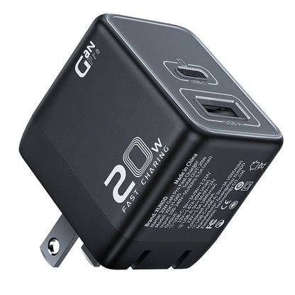 XUNDD XDCH-065 20W Fast Charging Block Type-C+USB-A GaN Power Adapter
