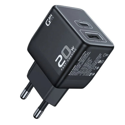 XUNDD XDCH-065 20W Fast Charging Block Type-C+USB-A GaN Power Adapter