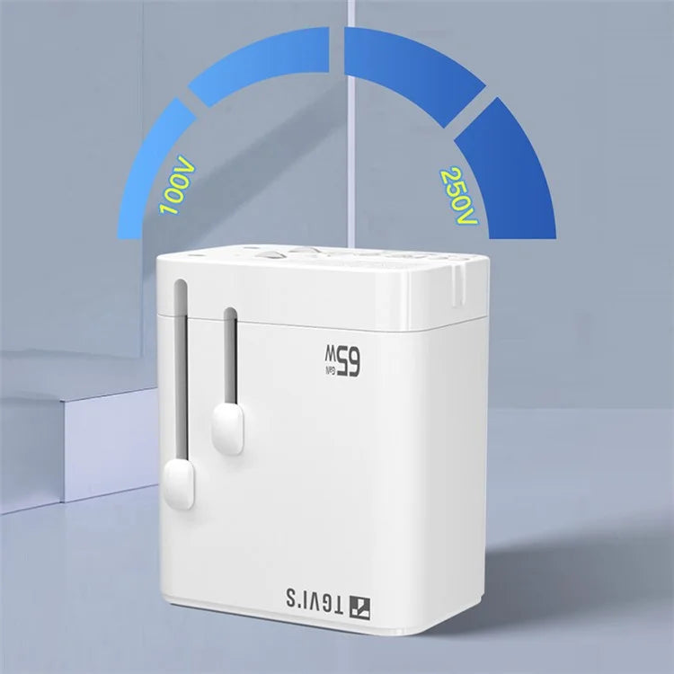 TGVIS Universal Series PD 65W Global Charger GaN Wall Charger Adapter