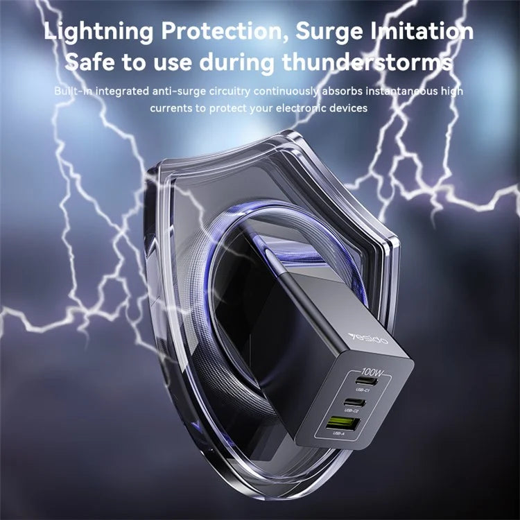 YESIDO YC58 GaN Desktop Charger USB+2 Type-C Charging Station
