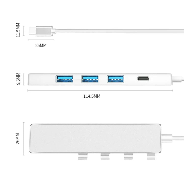 ADS-301C Type-C Hub USB Ports Expander to USB-C+USB 3.0+3xUSB 2.0