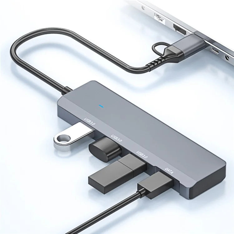 ADS-309D Type-C+USB Expansion Hub Adapter to 3xUSB 3.0+1xUSB-C 3.0 Data Port