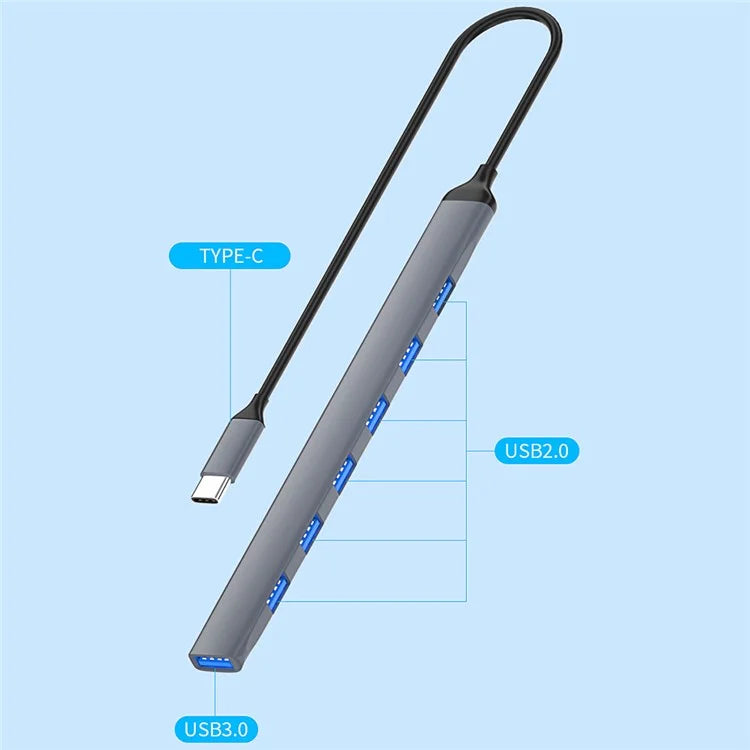 ADS-303C Type-C Docking Station USB 3.0 Splitter for Laptop / Tablet / PC 7-Port USB Hub