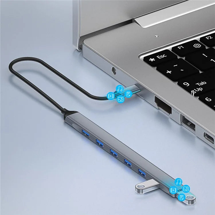 ADS-303C Type-C Docking Station USB 3.0 Splitter for Laptop / Tablet / PC 7-Port USB Hub