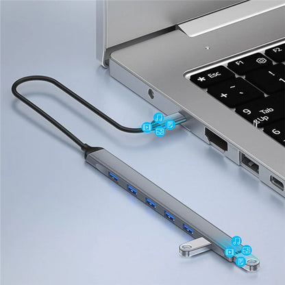 ADS-303C Type-C Docking Station USB 3.0 Splitter for Laptop / Tablet / PC 7-Port USB Hub