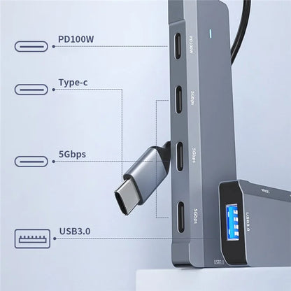 ADS-311C 5-Port Hub Type-C Hub Adapter Support PD 100W Fast Charging Converter
