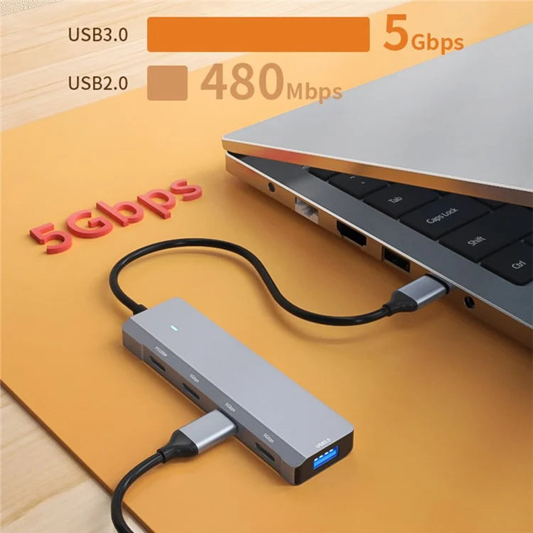 ADS-311C 5-Port Hub Type-C Hub Adapter Support PD 100W Fast Charging Converter