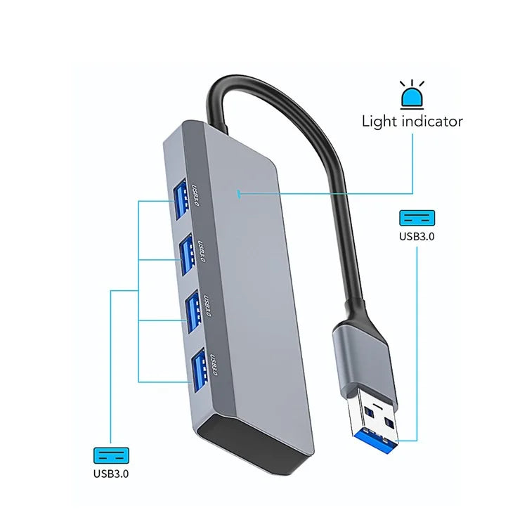 ADS-305A USB to 4 X USB3.0 Docking Station USB Hub Aluminum Alloy Adapter