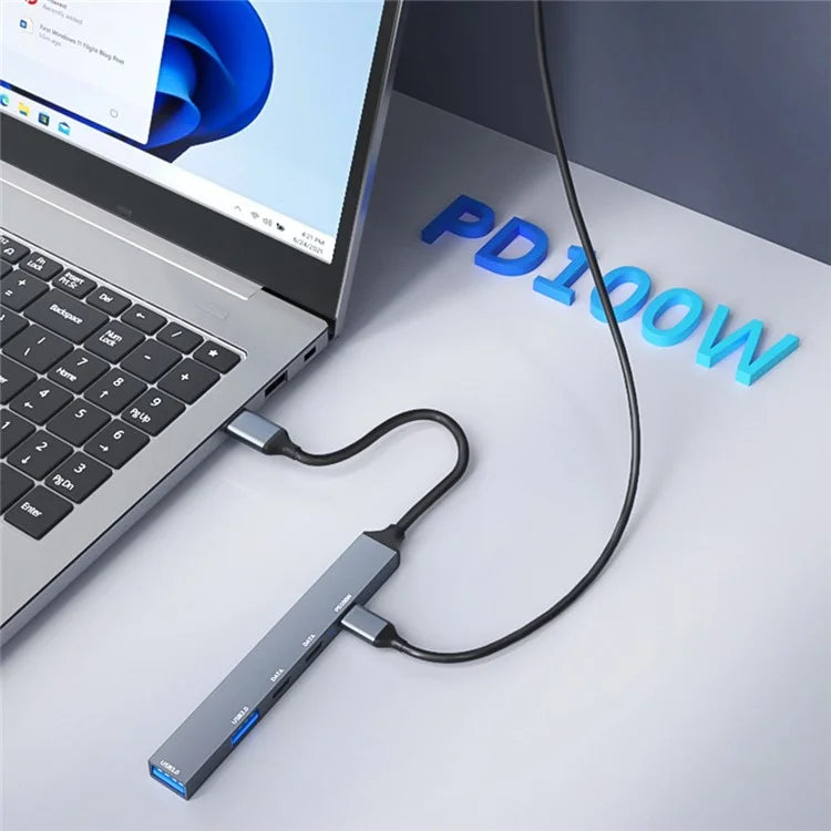 ADS-809 5-Port Type-C Expansion Hub USB 3.0 / 2.0 Converter Support PD 100W Fast Charging