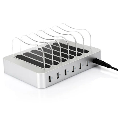 MIQ-101 50W Charging Station 6 USB Ports Desktop Charger with Detachable Baffle