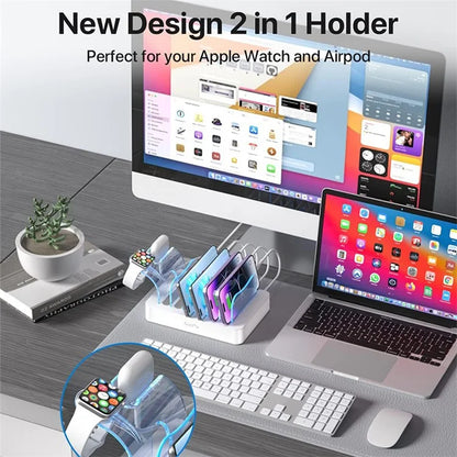 MIQ-101 50W Charging Station 6 USB Ports Desktop Charger with Detachable Baffle
