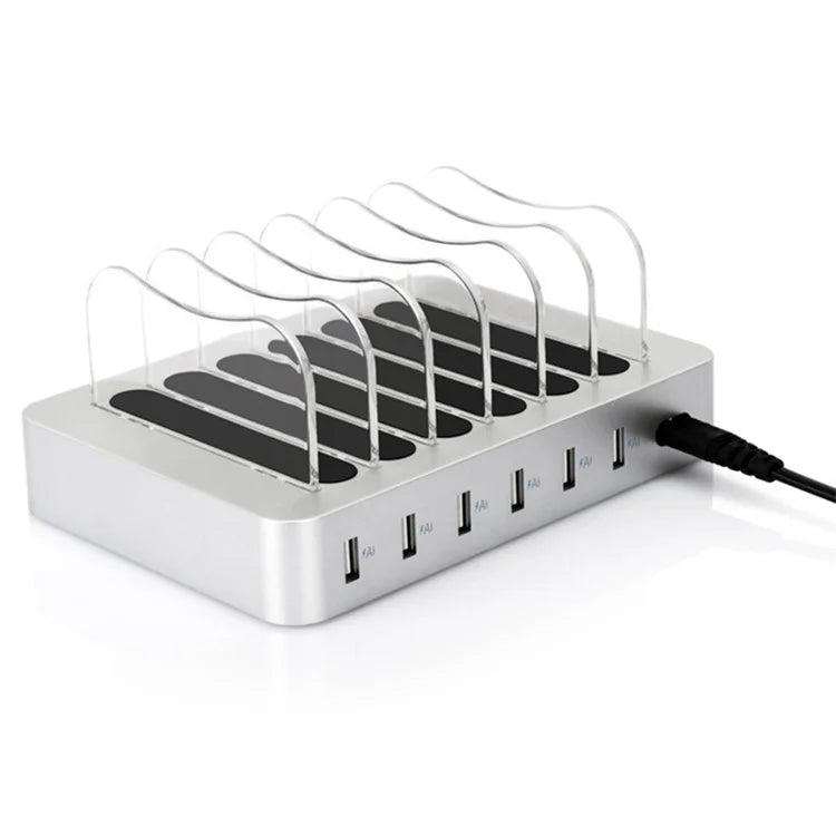 MIQ-101 50W Charging Station 6 USB Ports Desktop Charger with Detachable Baffle