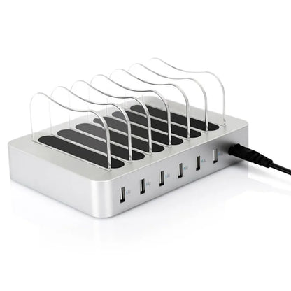 MIQ-101 50W Charging Station 6 USB Ports Desktop Charger with Detachable Baffle