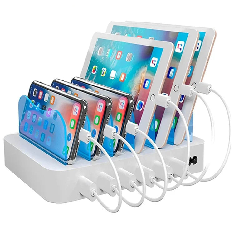 MIQ-101 50W Charging Station 6 USB Ports Desktop Charger with Detachable Baffle